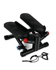 Mini Stepper Exercise Machine for Legs Arms Full Body Resistance Bands Black