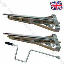 1 Pair Caravan Corner Steady Jack Leg Galvanised Trailer Steadies W/ LEG WINDER
