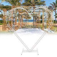 White Heart-Shaped Metal Wedding Arch Balloon Stand Frame for Party Decoration