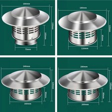 75-200mm Fireplace Chimney Caps Roof Cowl Metal Top Hat Flue Rain Cap Cover Case