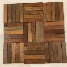 Teak Parquet Flooring Reclaimed 180 Fingers, Each Finger 115mm x 22.5mm x 7mm