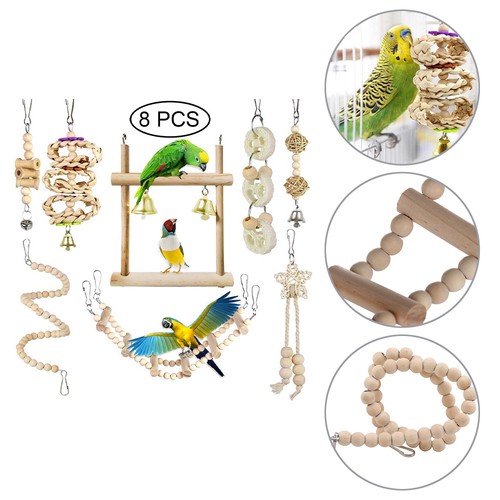 8pcs parrot chewing toys - 8pcs,