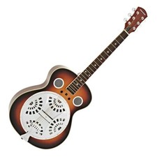 Round Neck Resonator Guitar Sunburst Wood Body by Gear4music