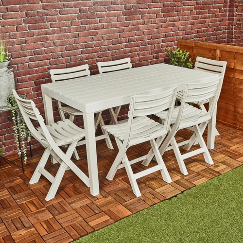 White garden plastic patio - white,