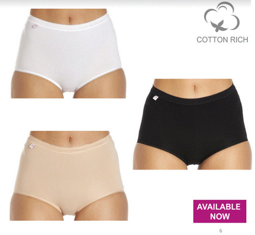 Ladies cotton stretch briefs - stretch,