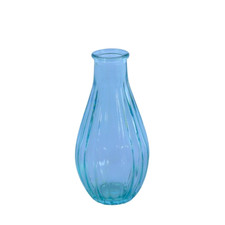 Glass Grooved Bottle Bud Vase