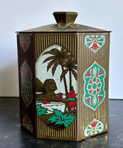 Vintage octagonal tea caddy - vintage,