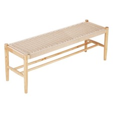 VEVOR Rattan Bench Wooden
