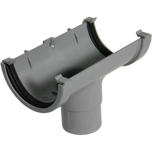 Grey half round running gutter - grey,