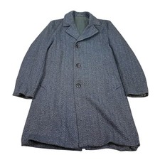 VINTAGE Tweed Wool Overcoat S