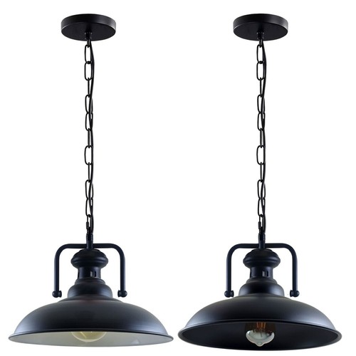 Black metal pendant light - black,