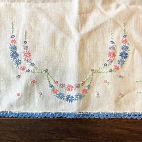 Vintage embroidered cottage - embroidered,