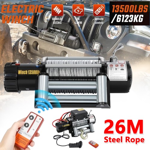 Electric winch 12v 13500lb 26m - winch,
