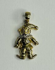 9ct Solid Gold CZ Jester / Clown / Joker Charm Pendant 1.6 Grams UK Hallmark