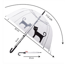 Clear Dome Cat Umbrella Open