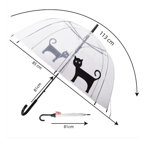Clear dome cat umbrella open - clear,