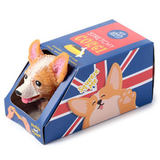 STRETCHY CORGI DOG NOVELTY STRESS TOY BALL NEW IN BOX PUK