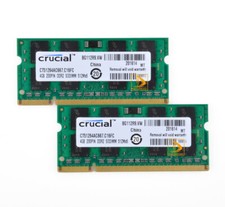 Crucial 2x4GB 2Rx8 PC2-5300S DDR2 667Mhz 200Pin RAM Memory Laptop SO-DIMM