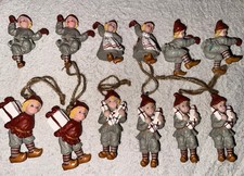 12 vintage Victorian Dutch Christmas tree Figurine's  ornaments decorations