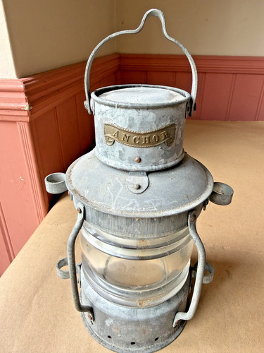 Vintage anchor lamp - anchor, light