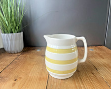 VINTAGE 50'S STAFFORDSHIRE CHEF WARE YELLOW STRIPED MILK CUSTARD JUG CORNISHWARE