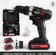21V Cordless Drill Set High-Power Electric Screwdriver Set + 2 Battery