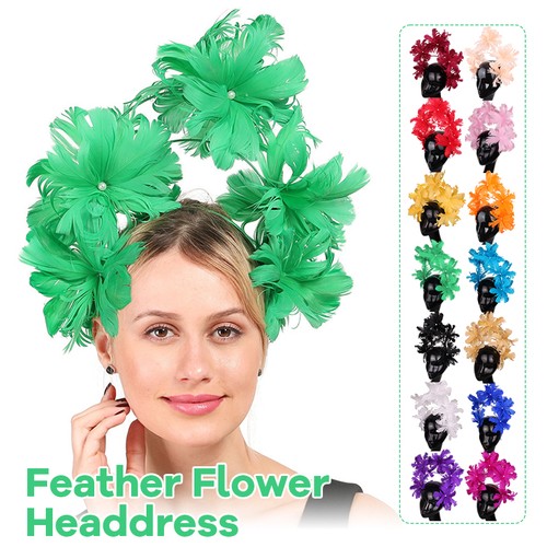 Feather flower headdress - feather,