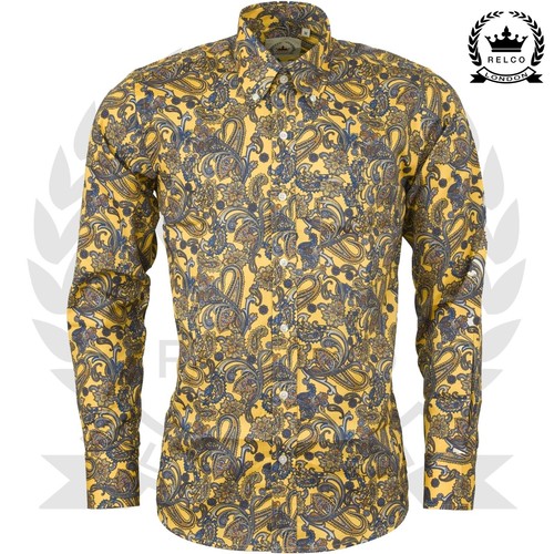 Relco paisley shirt mustard - shirt,