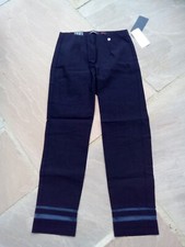 Robell Marie mesh hem ankle grazer trousers-Navy 8,10,12,14,16,18,20