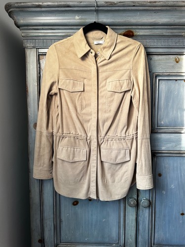 Vince beige suede parka - suede,