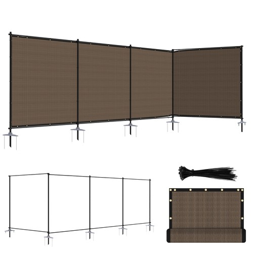 6ft tall brown fence - tall, privacy