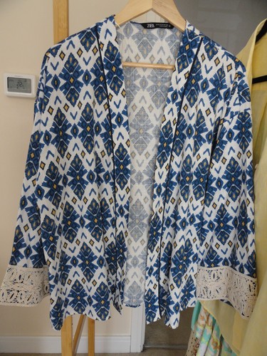 Zara women blue - batik, print