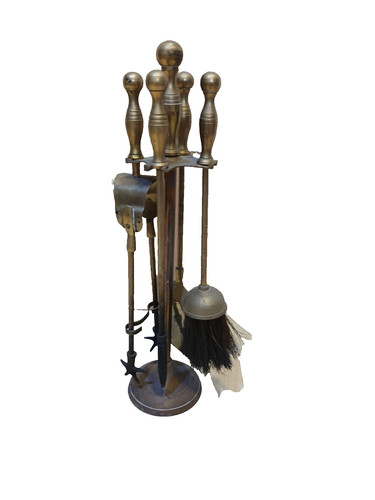 Vintage brass fireplace - vintage,