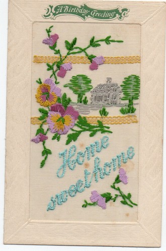 Ww1 patriotic embroidered silk - embroidered,