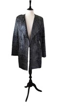 FRANK LYMAN .. Stunning Black & White Edge-to-Edge Wetlook Jacket Sz 14