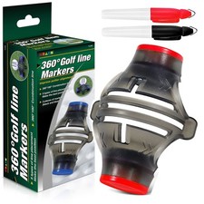 Golf Ball Marker Stencil with 2 Marker Pens 360° Line Drawing Alignment Tool