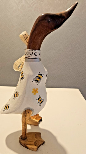 Wooden duck with - bee, decor