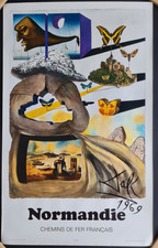 Vintage original 1970 poster - Salvador Dali - SNCF - French Railways - Normandy
