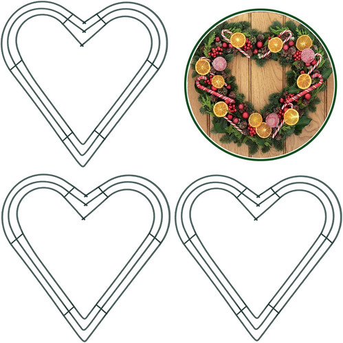 3pack heart shaped wire wreath - heart,
