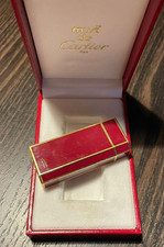 Cartier Gold Plated Cigarette Lighter, Boxed, Working V Well