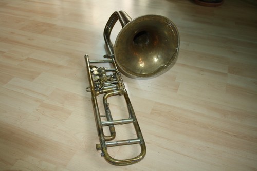 Vintage valve trombone - vintage, trombone,on