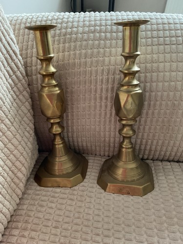 Pair antique solid brass - of,