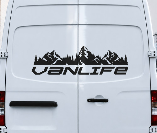 Vanlife mountain large vinyl - large,