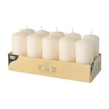 10 x IVORY PILLAR CANDLES 40 X
