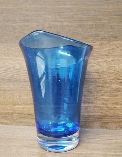 Krosno blue glass vase - blue,