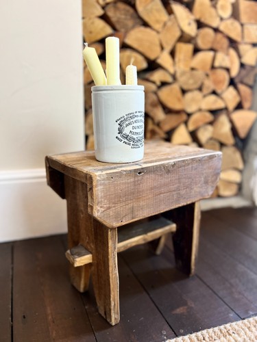 Vintage rustic wooden stool - vintage,