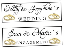 2 personalised wedding engagement banner party decoration celebration poster
