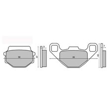Pair REAR BRAKE PADS TGB ATV