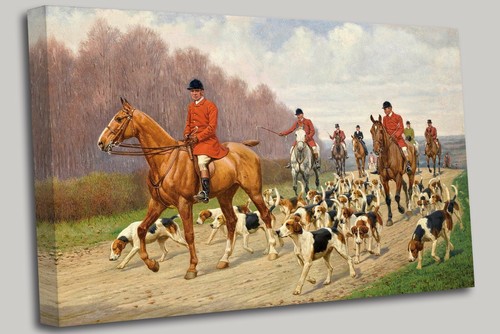 The fox hunt meet - hunt, canvas