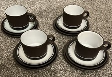 Hornsea Contrast Trio Coffee cup saucer , side brown matt  Retro Vintage